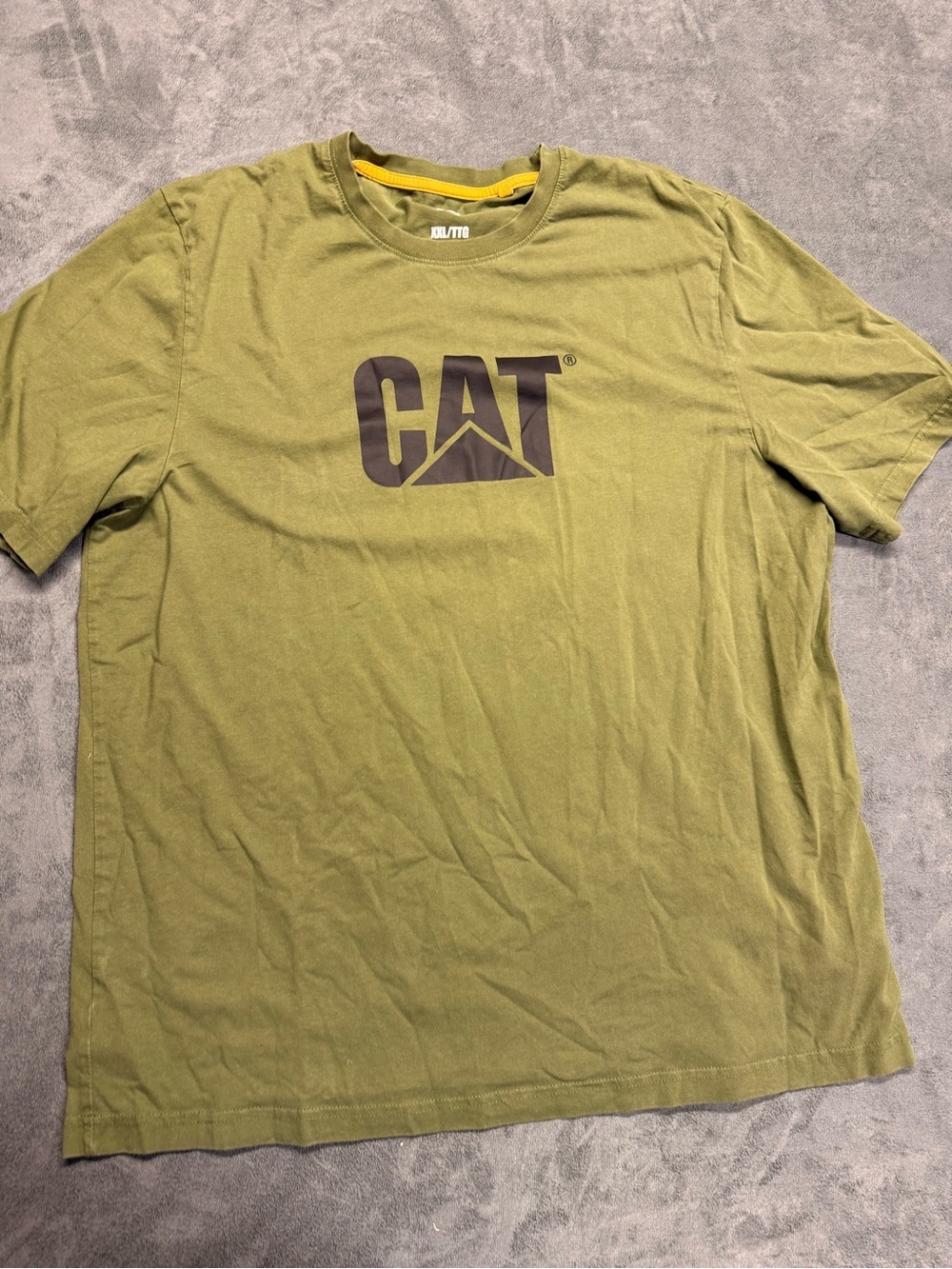 Caterpillar Olive Green CAT Logo Short Sleeve Tee 100% cotton